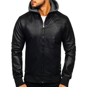 Blousons en cuir premium pour hommes – Hiver, décontractés, en cuir véritable souple, confortables, style urbain tendance, fermeture avant intégrale - Product Image 2