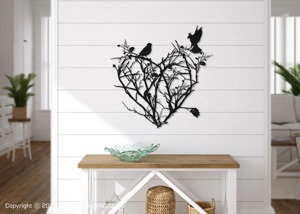 Arte Mural de Corazón de Metal Negro Artístico, Decoración Única Hecha a Mano, Escultura de Hierro, Elegante Adorno de Pared para Sala de Estar - Product Image 6