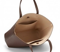 Sac fourre-tout vintage en cuir véritable marron pour femme, grand sac à bandoulière de travail, avec deux fermetures éclair, résistant à l'eau, sac minimaliste pour ordinateur portable