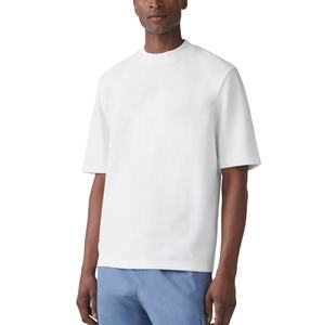 เสื้อยืดผู้ชายทรงบ็อกซี่โอเวอร์ไซส์ คุณภาพสูง คอกลม ผ้าฝ้าย 100% แบบเรียบ คอกลม ป้องกันขนร่วง และแห้งเร็ว - Product Image 1