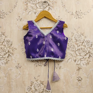 Ensemble Lehenga Choli ethnique pour enfants Shoryam Fashion |   Jupe longue en polyester imprimé bleu royal avec haut et dupatta |   Fête de Diwali - Product Image 5