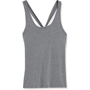 Vente en gros de débardeur en coton sans manches avec logo personnalisé chenille brodée pour femmes pour musculation, fitness et salle de sport - Product Image 6