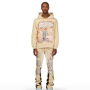 ชุดวอร์มสำหรับผู้ชายสไตล์บานออกแบบโลโก้ได้ตามต้องการผลิตจากผ้าฟลีซแบบสีทึบ - Product Image 1