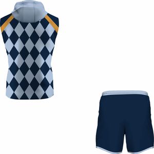 Summer Unisex Sports Hoodie Set 100% Cotton Solid Color Breathable Plus Size Short and Sleeveless Hoodie - Product Image 6