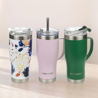 Infuseur au design unique 24oz gobelet avec logo personnalisé 2.0 gobelet 720ML tasse étanche en acier inoxydable plaquée cuivre avec poignée et paille