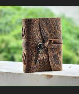 Cổ Điển Hoa Phong Cách Da Tạp Chí Mộc Mạc Nâu Bông Giấy Cuốn Sách Bóng Tối Cổ Deckle Cạnh Máy Tính Xách Tay Giấy Và Phác Thảo - Product Image 4