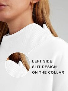 Moda mujer sudadera Casual Streetwear estilo pulóver con diseño de cuello con abertura lateral - Product Image 2