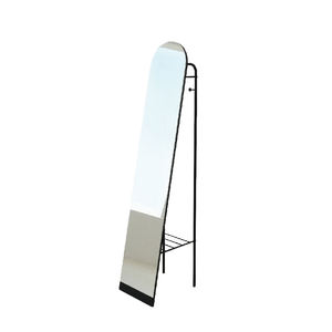 Miroir penché de chambre à coucher de style industriel moderne avec porte-vêtements et étagère enduite de poudre pour cosmétiques et mariages - Product Image 1