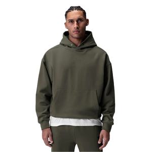 Sweats à capuche surdimensionnés de haute qualité pour hommes Design Boxy de détresse vierge de la fabrication sans ficelle épaule tombante poids lourd brodé - Product Image 1