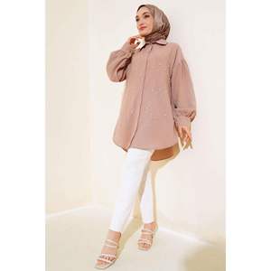 Chemise en vison ornée de perles - Product Image 1