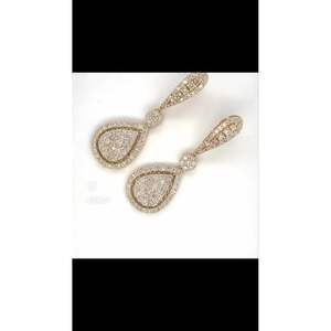 ต่างหูเพชรแท้ทรงลูกแพร์ รับรองโดย IGI สำหรับงานแต่งงาน ดีไซน์หรูหราด้วยทองคำ - Product Image 6