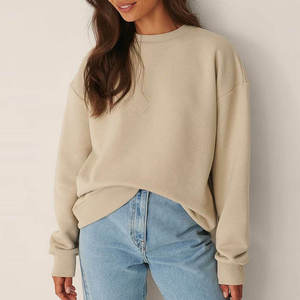 Sudadera de mujer de manga larga con hombros caídos y estampado frontal de alta calidad para venta al por mayor - Product Image 1