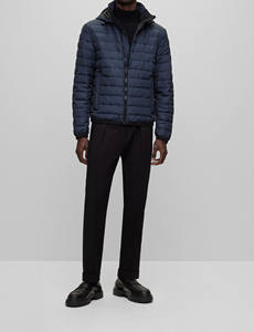 Veste coupe-vent matelassée en polyester noir brillant avec logo personnalisé OEM, prix de gros, streetwear à capuche zippé - Product Image 3