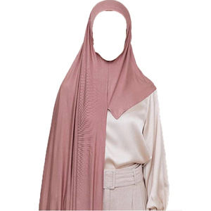 Hot Phong Cách Dễ Dàng Ngay Lập Tức <span class=keywords><strong>Hijabs</strong></span> Cho Phụ Nữ Phương Tiện Thoải Mái Căng Khăn Choàng Khăn Voan Khăn Jersey Hijab Bên Trong Mũ Hồi Giáo - Product Image 4