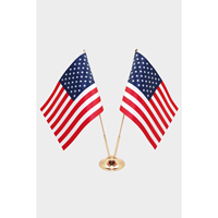 Drapeau de table double personnalisé Premium USA 3x5ft en satin, nylon, plastique, polyester, impression numérique, mât en aluminium, logo personnalisé