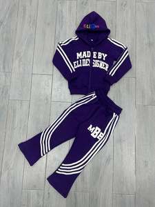 Conjunto Deportivo de Felpa Francesa con Capucha Extra Grande, Bordado, Estampado Personalizado, Conjunto Deportivo Desgastado para Hombre, Ropa Deportiva Urbana - Product Image 3