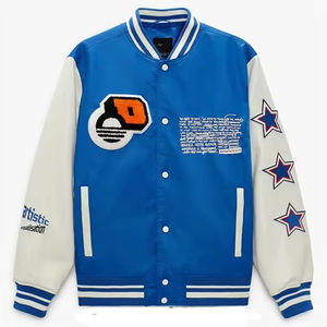 Chaqueta Universitaria de Béisbol Vintage de Manga Larga con Parche de Lana Bordado en Chenilla y Cuero Personalizada de Alta Calidad para Hombre - Product Image 4