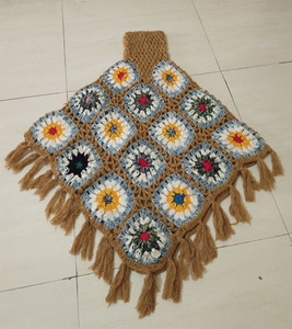 Full Flower Print <b>Poncho</b> Casual Winter Wear Free Size and Mixed Colors Indian Exporter Manufacturer GC-AP-1174 - Product Image 1