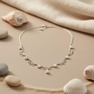 Collier en argent 925 avec perle pour femme, choix de cadeau élégant - Product Image 1