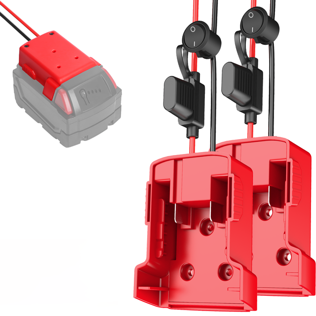 Two Units High Quality DIY DC Battery Adapter with PC Material Compatible with Milwaukee 18V Battery for RC Cars & Robots