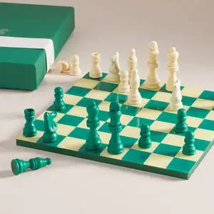 Горячая распродажа настольная игра привлекательный вид шахматная доска пользовательский цвет оптовая продажа Высокая Продажа деревянная зеленая шахматная доска