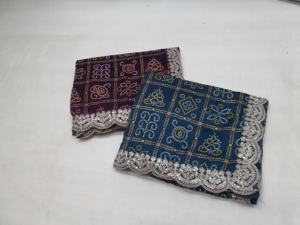 Nuevo trabajo de secuencia de Jari impreso y codificado de Bandhani Bhanej en la frontera para mujeres Sari de seda de fiesta Formal - Product Image 6