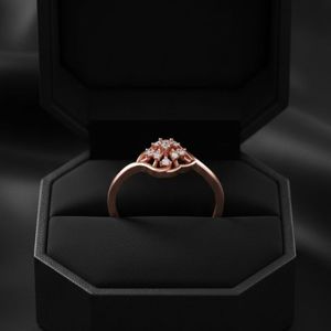 Anillo de diamantes hecho en oro rosa de 14/18 quilates - Product Image 1