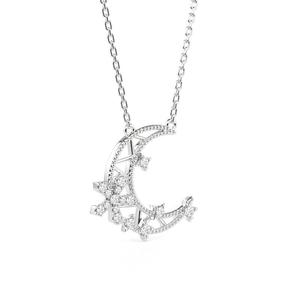 จีลูเลีย สร้อยคอแฟชั่นรูปดาวและพระจันทร์ลายเกล็ดหิมะเงินสเตอร์ลิง - Product Image 2