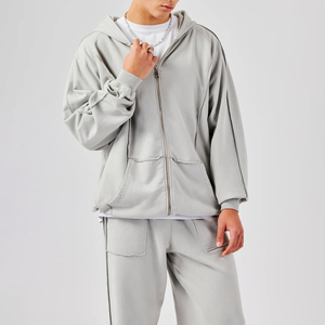 Vente en gros Nouvel arrivage de sweats à capuche zippés pour hommes avec logo personnalisé Conception de vêtements de rue en coton de haute qualité Sweats à capuche vierges en vrac - Product Image 2
