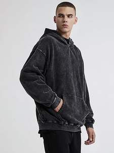 Sudaderas con capucha de lavado ácido informales para hombre, ropa de invierno, sudaderas con capucha de lavado ácido informales de Color sólido, ropa de moda, sudaderas con capucha de lavado ácido ajustadas para hombre - Product Image 2