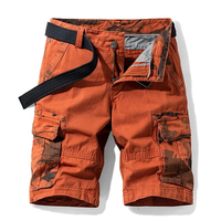 Shorts cargo d'été tactiques pour hommes Style camouflage avec poches zippées Culotte de grande taille Patch Décor Vêtements de plein air
