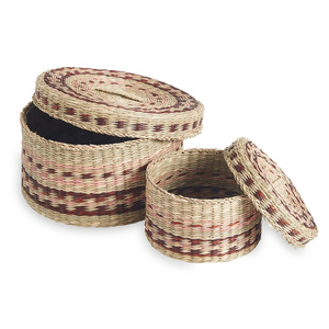 Stackable <b>straw</b> container box for office resort home seagrass containers natural sea grass boxes - Product Image 2