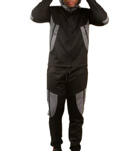 ชุดวอร์มกีฬาผ้าฟลีซโพลีเอสเตอร์ 100% คุณภาพสูง แบบสองชิ้น ชุดยูนิเซ็กซ์ ลายพิมพ์แบบต่อผ้า ชุดจ็อกเกอร์มีฮู้ด ซิป ชุดสเวตสูท - Product Image 1