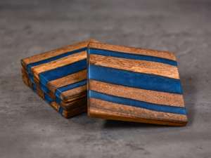 Sous-verres classiques en bois et résine époxy, écologiques, 10 mm d'épaisseur, pour une vaisselle élégante à la maison, à l'hôtel, au restaurant, au café, usage quotidien - Product Image 2