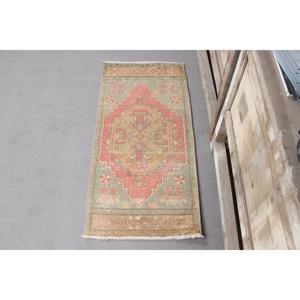 1.2x3.2 ft Vintage Turkish Rug, <b>Runner</b> Rug, <b>Red</b> Wool Rug - Product Image 1