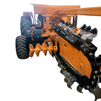 ALLAME 48C40 Nueva Zanjadora Montada en Tractor con Caja de Cambios Vario, Rodamiento Certificado CE, de Alta Resistencia, Longitud de Zanja de 130 cm de Profundidad