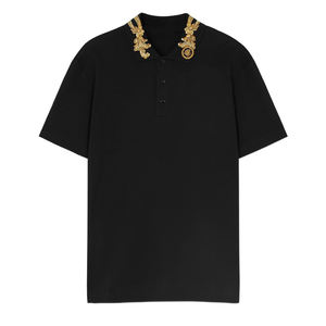 Camiseta de Hombre Personalizada por el Fabricante, 100% Algodón, Tejida, Manga Corta, Cierre de Botones Delanteros, Logotipo Bordado, Diseño Sólido - Product Image 1