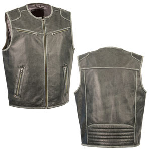 Gilet de sport pour homme, mode, haute qualité, gilet en cuir d'hiver pour l'extérieur, moto, style personnalisé, gilet en cuir de vache pour motards - Product Image 4