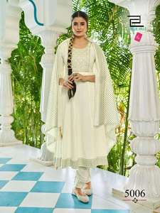 Conjunto Clásico de Kurti, Pantalón y Dupatta de Rayón, Ajuste Cómodo, Tela Transpirable, Hermoso Diseño, Perfecto para Uso Diario Femenino - Product Image 2