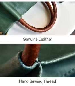 ALW Sac fourre-tout en cuir véritable marron élégant pour femmes Broderie Sac à main de luxe personnalisable Fermeture à glissière Chaînes Décoration OEM - Product Image 5