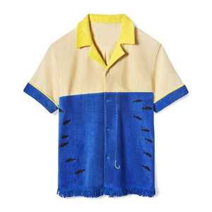 Camisas de Cabana de gran tamaño para hombre de ajuste relajado, ropa de resort de verano de moda informal ligera, vacaciones cómodas, proveedor OEM - Product Image 1