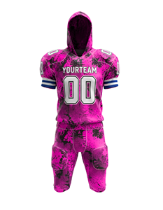 Maillot à manches courtes et pantalon intégré de football américain 7v7 en polyester spandex durable à impression personnalisée - Product Image 4