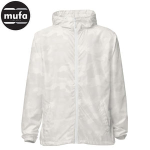 Custom Logo Stylish Ultra <b>Lightweight</b> Windbreaker <b>Jacket</b> Stand Hooded Packable Canvas Outerwear for Winter for Outdoor <b>Running</b> - Product Image 3