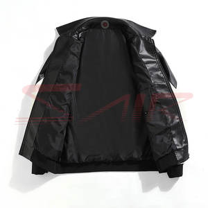 Blouson en cuir pour homme grande taille, style motard, personnalisé, ample, streetwear, respirant, imperméable, fermeture éclair, nouvelle collection hiver, Pakistan - Product Image 2