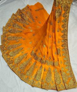 Georgette Mirror Work Sarees Avec Blouse Piece-Fabricant de gros pour les vêtements indiens et pakistanais pour femmes dans les tailles adultes Ethnic - Product Image 2