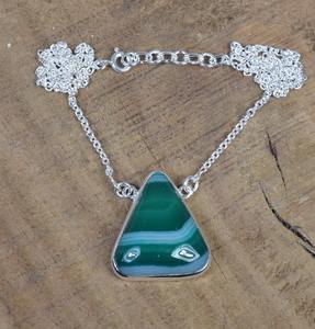 Pendentif tendance en argent sterling 925 avec pierre précieuse malachite plaqué or cadeau de mariage parfait bijoux estampillés avec '925' - Product Image 3