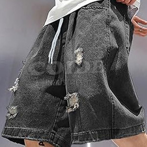 Knee Length Jean <b>Shorts</b> <b>Slim</b> <b>Fit</b> Men Jeans <b>Shorts</b> Customized Custom Logo Men Jeans Jorts Trendy - Product Image 4