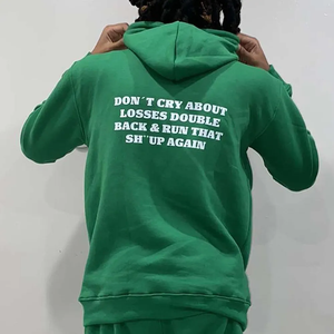 Sudaderas con capucha para hombre verde con bolsillo de canguro en la parte delantera 100% algodón polar liso teñido serigrafiado logotipo invierno verano - Product Image 2