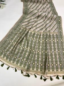 เสื้อเบลาส์สำหรับผู้หญิงชุดปาร์ตี้งานแต่งงานสุดพิเศษสำหรับผู้หญิงผ้าส่าหรีคอตตอนเนื้อนุ่มบูติกอินเดีย - Product Image 5