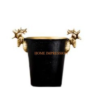 Cubo de hielo de vino de mesa de diseño de artículos de plata de aluminio con asas doradas de diseñador de ciervos Cubo de vino de Barware de mayor calidad - Product Image 3